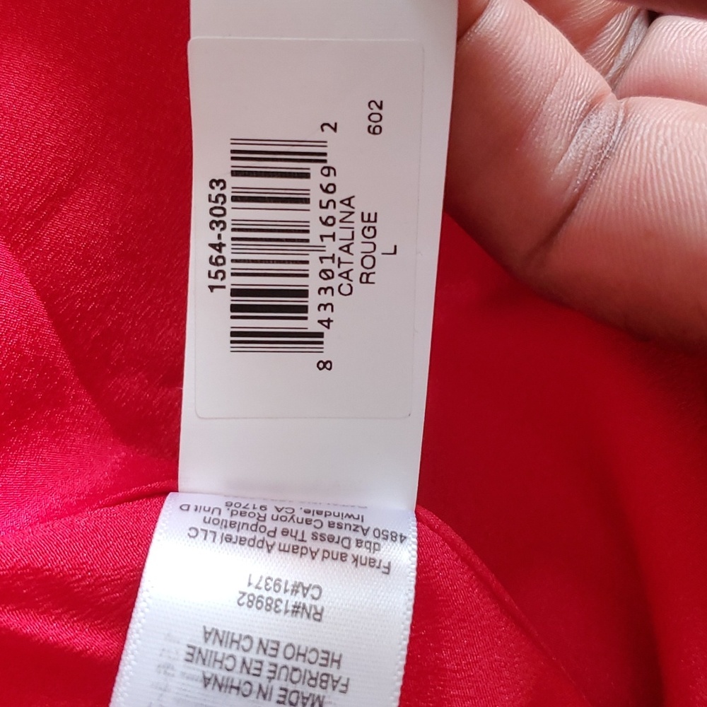 Dress the  L population catalina Rouge fit and flare red vneckline dress size L - Picture 13 of 17